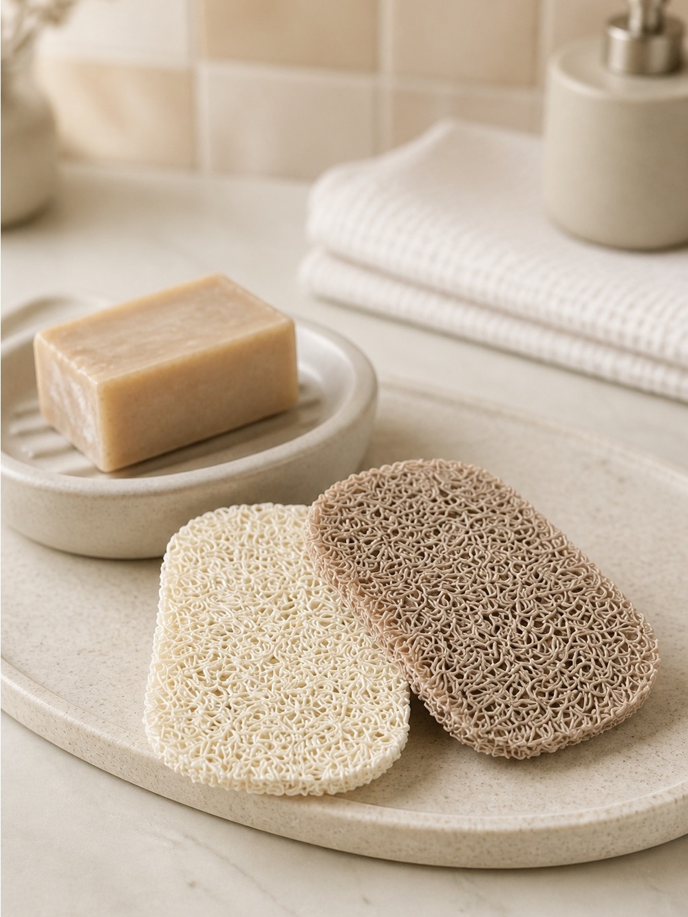 Soap Saver. Choose One. Cream or Tan.